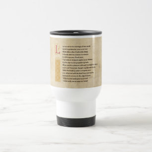 Mug De Voyage Sonnet 116 de Shakespeare (CXVI) sur le parchemin