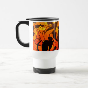 Mug De Voyage Sorcière d'Halloween avec un chat noir