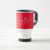 Mug De Voyage Soulmate Chic Script Amour Coeur Définition Rouge (Devant droit)