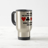 Mug De Voyage Soyez aimable avec votre associé quand vous jouez (Devant gauche)