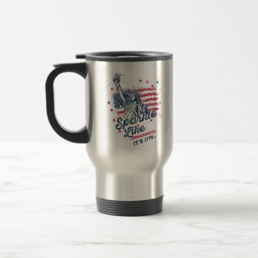 Mug De Voyage Sparkle Like It's 1776, Patriotic Design, American (Gauche)