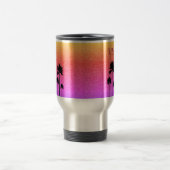 Mug De Voyage Sparkly Palm Trees Gradient Sunset Personalised (Centre)