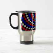 Mug De Voyage Spirale rouge blanc de Checker bleu par Kenneth Yo (Gauche)