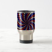 Mug De Voyage Spirale rouge blanc de Checker bleu par Kenneth Yo (Centre)