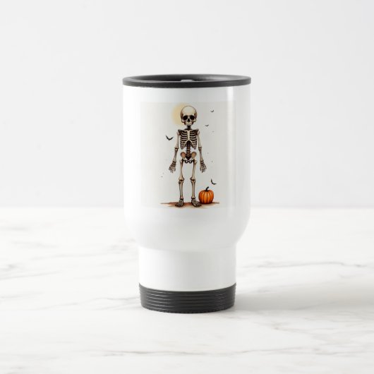 Mug de voyage squelette d'Halloween (Centre)
