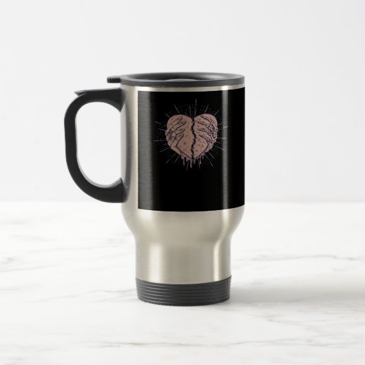 Mug De Voyage Squelette Main Avec Coeur Classique (Gauche)