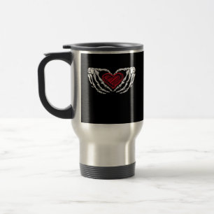 Mug De Voyage Squelette Mains Avec Coeur Classique