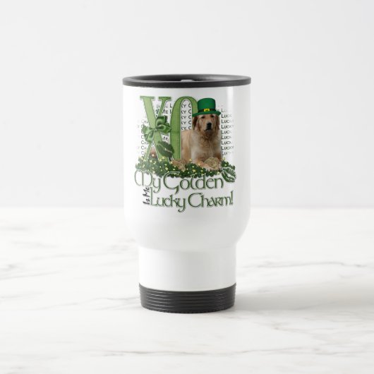 Mug De Voyage St patrick - je charme chanceux - golden retriever (Centre)