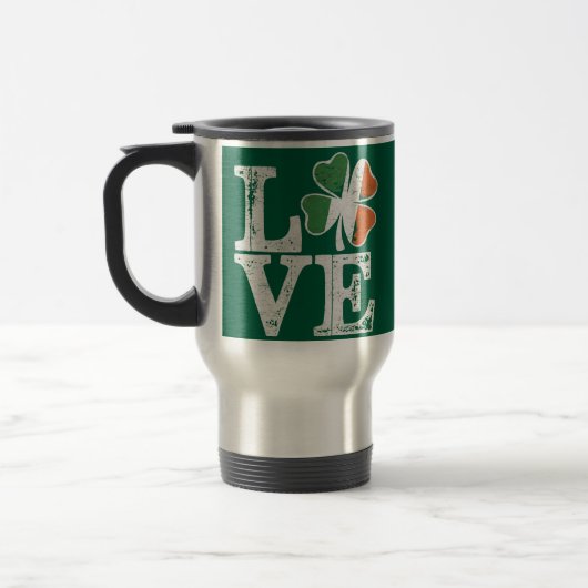 Mug De Voyage St Patrick Love Chance Irlande Trèfle Vert (Gauche)