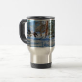 Mug De Voyage Stallion Pinto Paint & Neige d'hiver (Devant gauche)