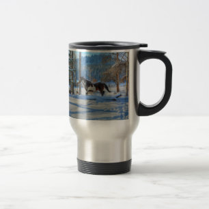 Mug De Voyage Stallion Pinto Paint & Neige d'hiver