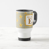 Mug De Voyage Star Initial Yellow Gold Nom de famille Monogramme (Devant droit)