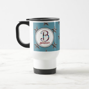 Mug De Voyage Star Monogramme Famille Lettre Nom Nautique