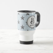 Mug De Voyage Star Monogramme Famille Nom initial Nautique (Devant droit)