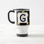 Mug De Voyage Star N'Importe Quel Monogramme Initiale Jaune Noir (Gauche)