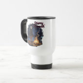 Mug De Voyage Starry Warmth - Lumberjack Anime Boy by Campfire (Devant gauche)