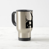 Mug De Voyage Statue d'Art Pop Noir & Blanc de la Liberté (Devant gauche)