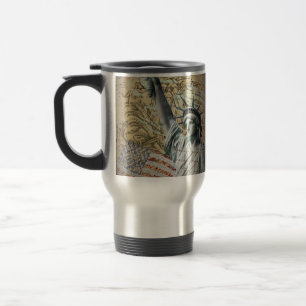 Mug De Voyage Statue de New York de manuscrits de la liberté