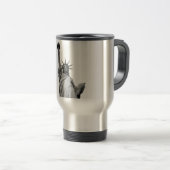 Mug De Voyage Statue noire et blanche de la Liberté (Devant droit)