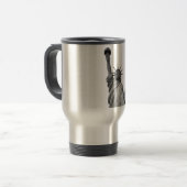 Mug De Voyage Statue noire et blanche de la Liberté (Devant gauche)