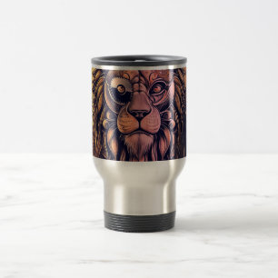 Mug De Voyage Steampunk Couleur Gradient Lion Rustique