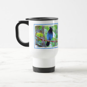 Mug De Voyage Steller's Jay Painting - Art original pour oiseaux