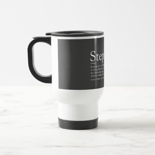 Mug De Voyage Stepfather Stepdad Définition Fun Grey (Gauche)