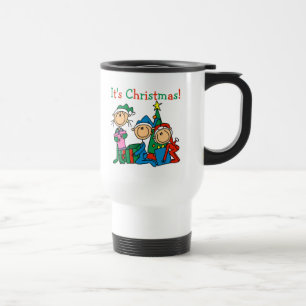Mug De Voyage Stick Figure Enfants C'est Noël Tshirts et cadeaux