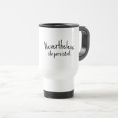 Mug De Voyage Stick Figure Girl avec Baskets et marguerites (Devant droit)