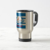Mug De Voyage Style Baseball Blue Retro (Devant droit)