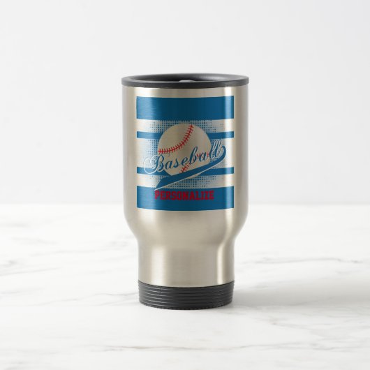 Mug De Voyage Style Baseball Blue Retro (Centre)