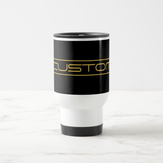 Mug De Voyage Style moderne Editable Or Texte & Grilles (Centre)