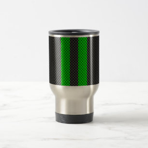 Mug De Voyage Style vert de fibre de carbone emballant des