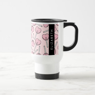 Mug De Voyage Sucettes roses, sucettes en forme de cœur, sucette