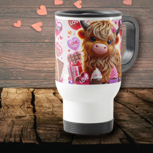 Mug De Voyage Sucré Comme Candy Highland Cow Valentines