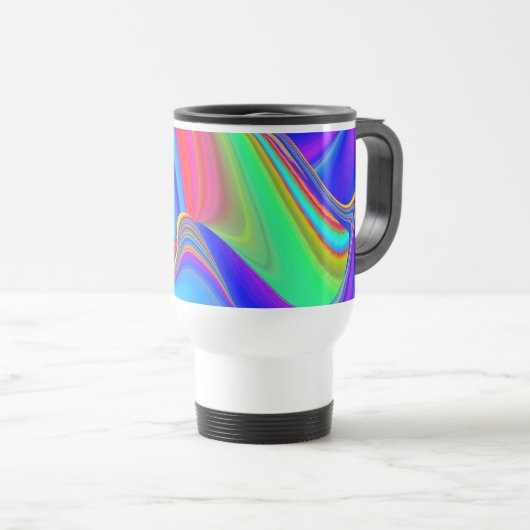 Mug De Voyage Summerfeel, Rainbowart 3D Abstrait (Devant droit)