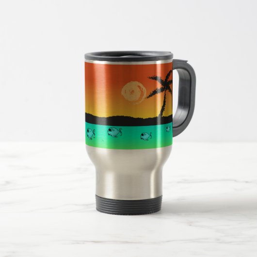 Mug De Voyage Sunset de l'île (Devant droit)