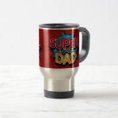 Mug De Voyage Super Papa Mustache Grunge moderne (Devant droit)