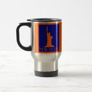 Mug De Voyage Superbe statue de la Liberté orange et bleue de NY