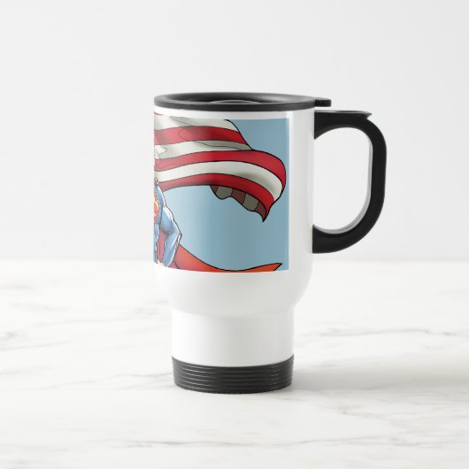 Mug De Voyage Superman tenant le drapeau américain (Droite)