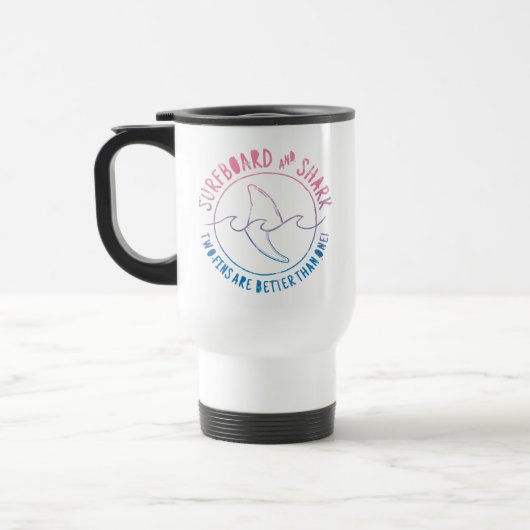 Mug De Voyage Surf Et Requin Drôle Surfer Surf Été (Gauche)