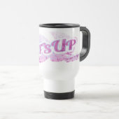 Mug de voyage "Surf's Up" surfeurs rose et violet (Devant droit)