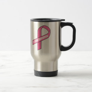 Mug De Voyage Survivant de 17 ans (ruban rose de cancer du sein)