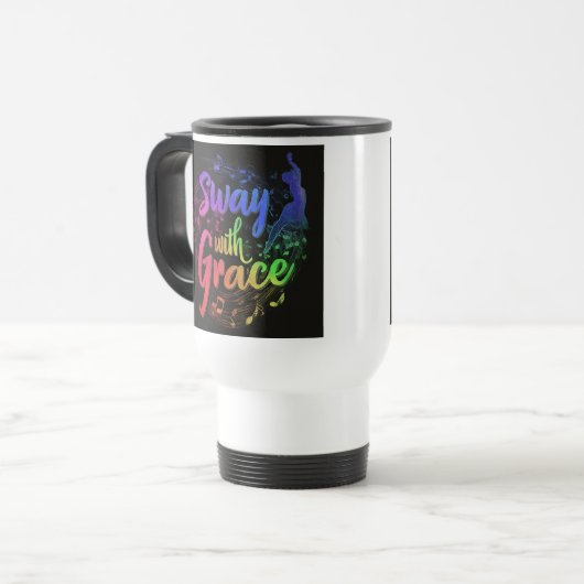 Mug De Voyage "Sway with Grace" Travel Coffee Mug. (Devant gauche)