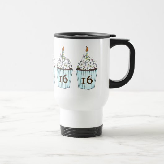 Mug De Voyage Sweet 16 Joyeux Anniversaire Cupcake Sprinkles Fav (Droite)