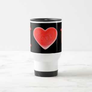 Mug De Voyage Sweet Heart Black 'I love U' mug voyage
