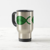 Mug De Voyage Symbole chrétien de poissons d'IXOYE - parchemin (Devant gauche)