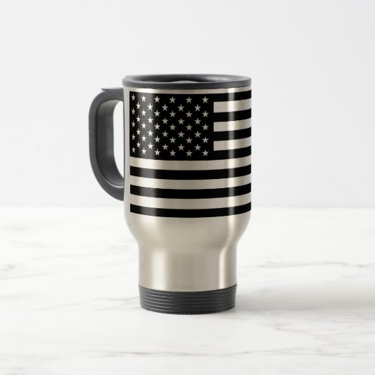 Mug De Voyage symbole usa du drapeau noir américain (Devant gauche)