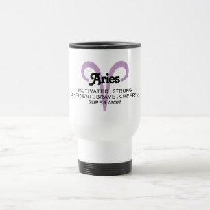Mug De Voyage SYMBOLE Zodiaque Aries Super Mom Purple Travel M