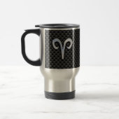 Mug De Voyage Symbole Zodiaque de Bélier Noir Carbone Décor (Gauche)